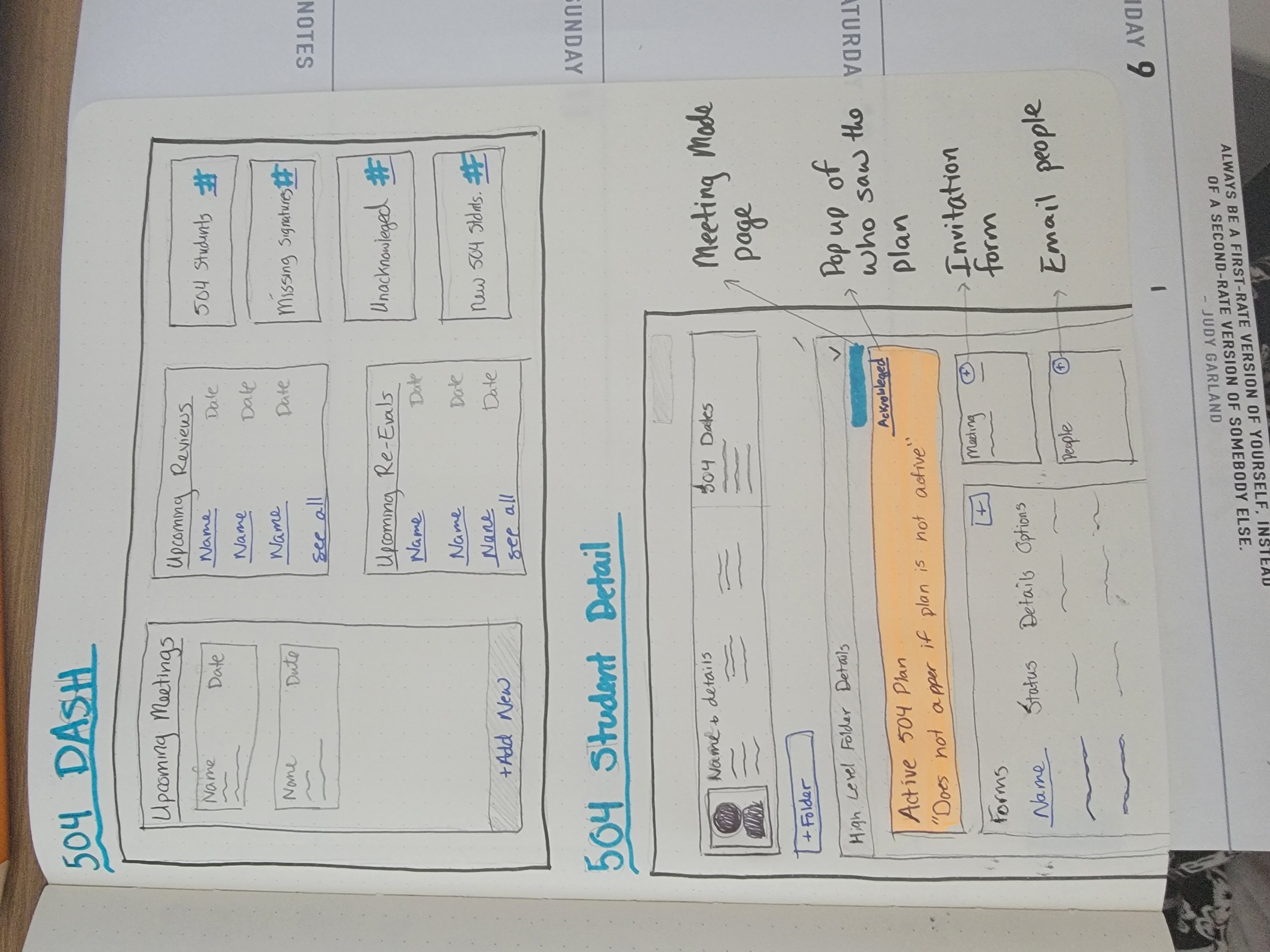 application wireframe